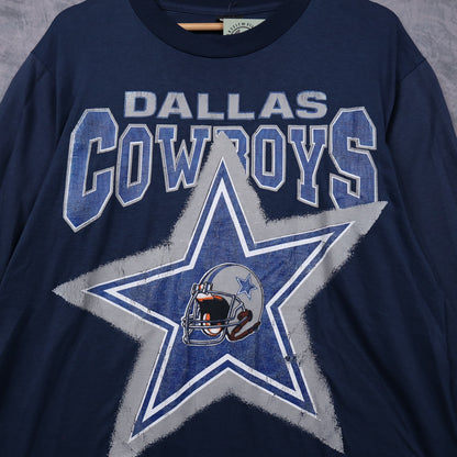 90s Navy Blue Dallas Cowboys Long Sleeve Shirt 6658