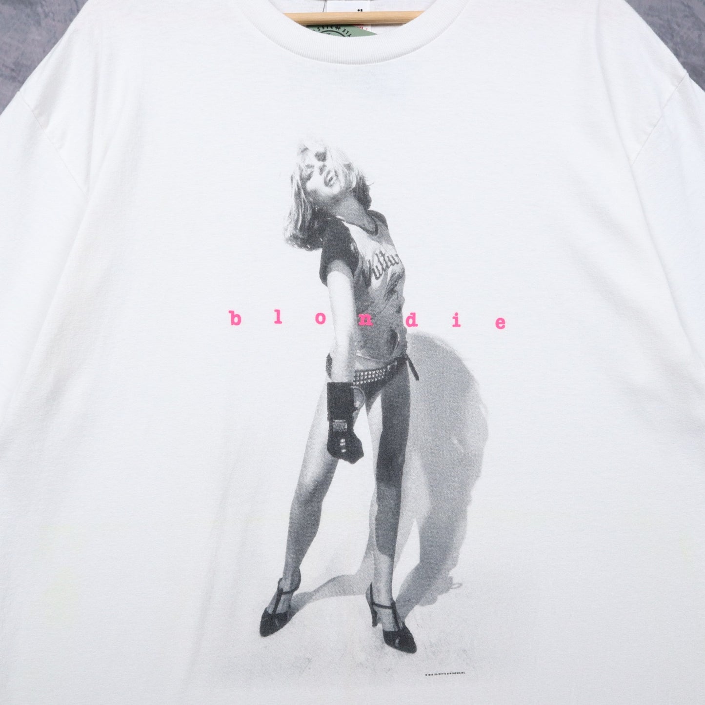 90s White Blondie Band Photo Shirt 4952