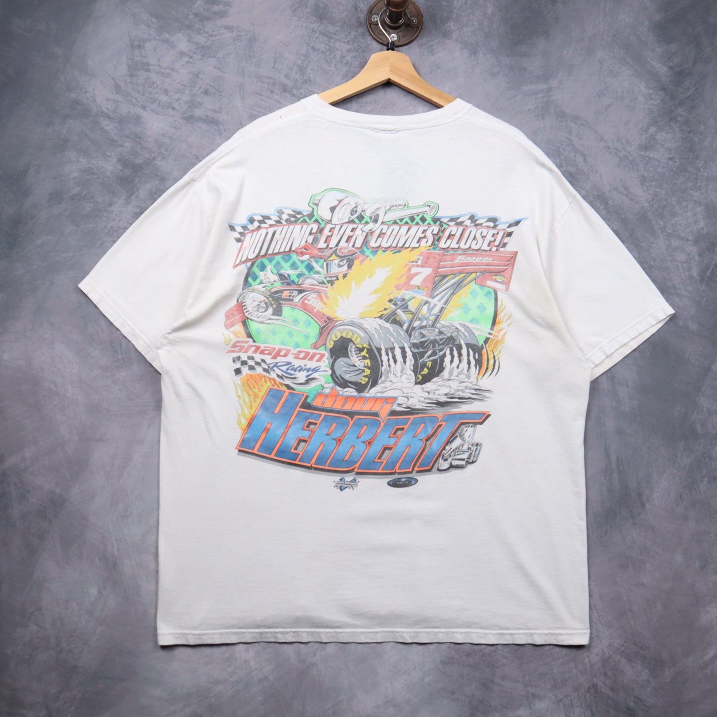 90s White Doug Herbert Snap-On Racing Shirt 5481