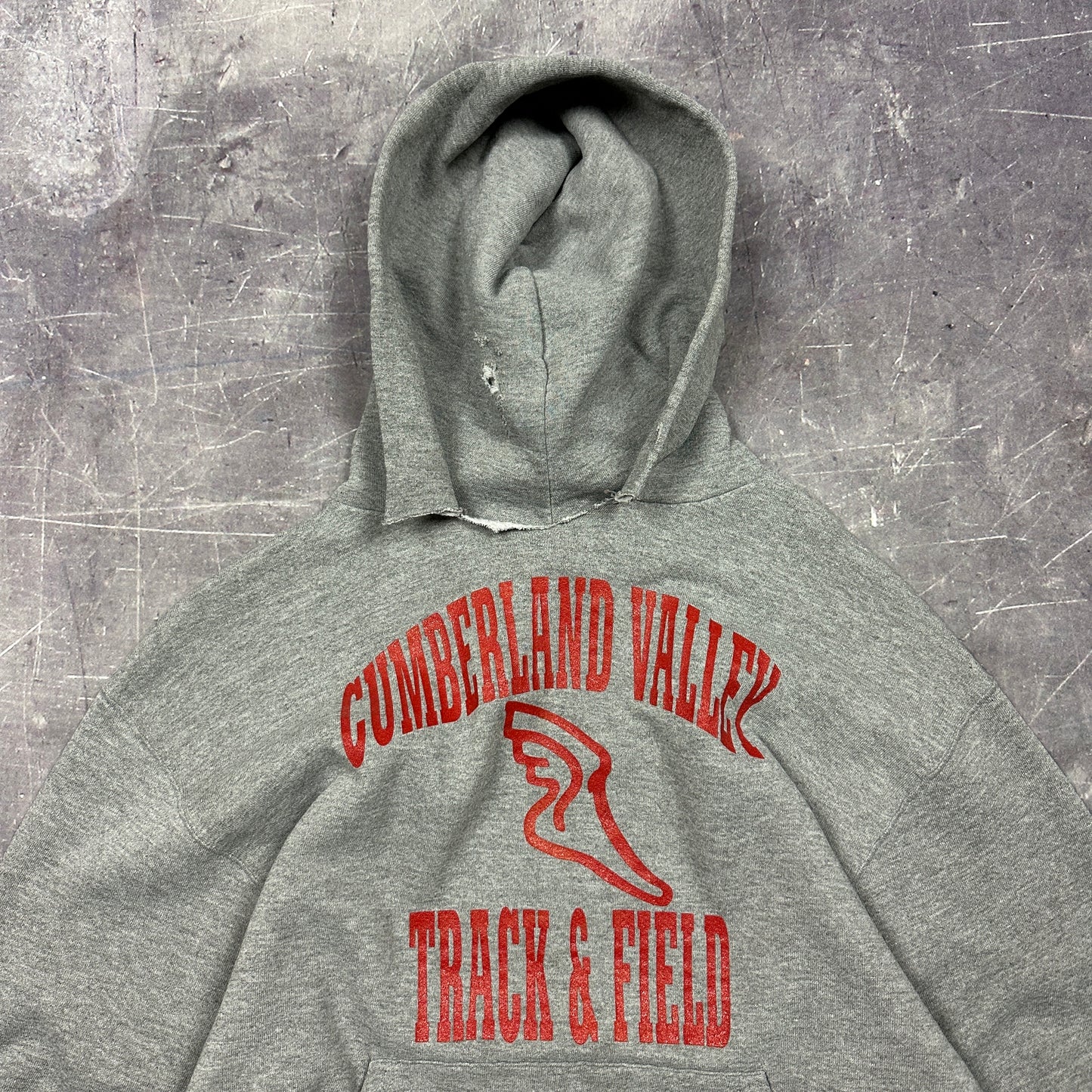 90s Gray Track And Field P-Wing Russell Hoodie M U58