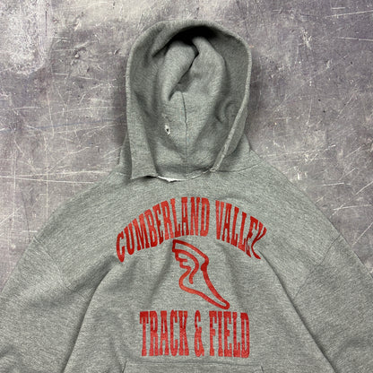 90s Gray Track And Field P-Wing Russell Hoodie M U58