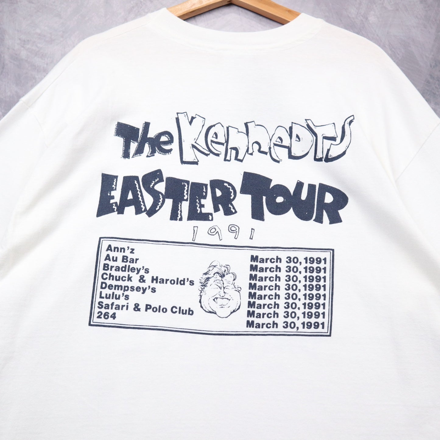 1991 White 'I Covered The Kennedys' Palm Beach Easter Tour Shirt 4664