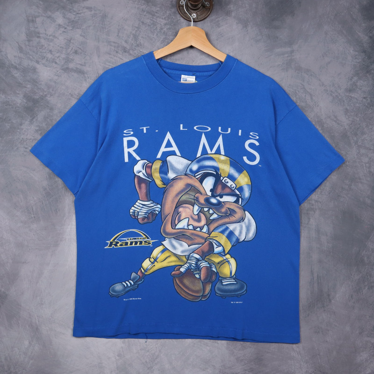 1996 Blue St. Louis Rams Taz Shirt 6579