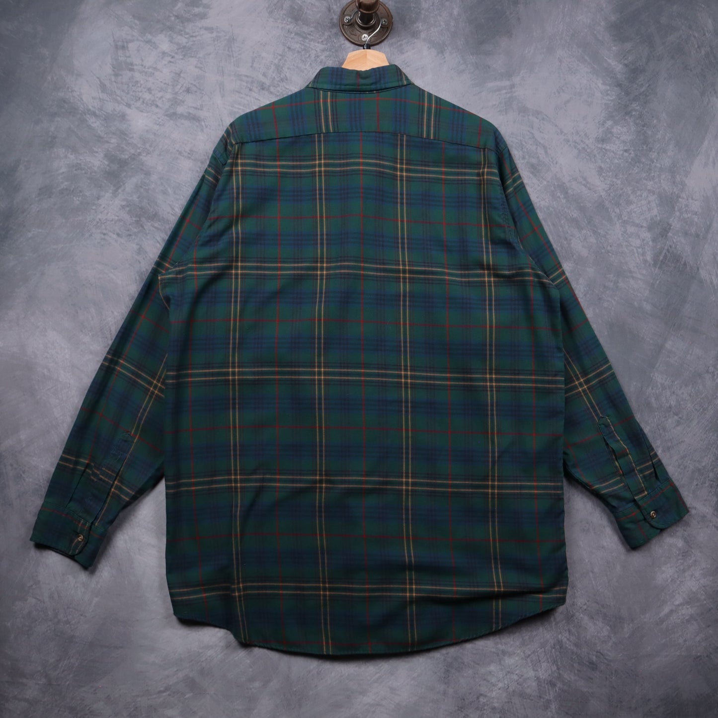 90s Green L.L. Bean Plaid Long Sleeve Button Up Shirt 5556
