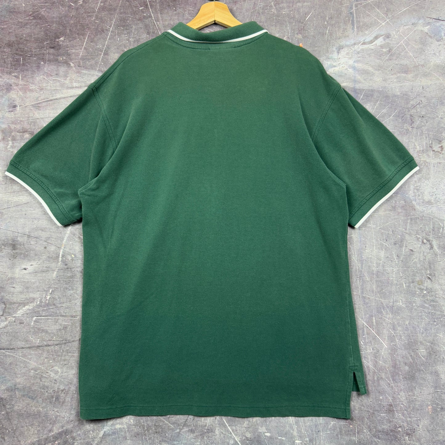 90s Forest Green Adidas Essential Embroidered Logo Polo Shirt XL 0991