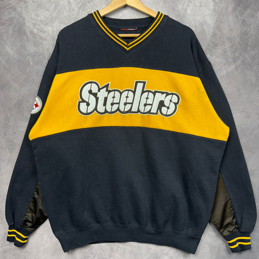 00s Black Pittsburgh Steelers Crewneck Sweatshirt 4270