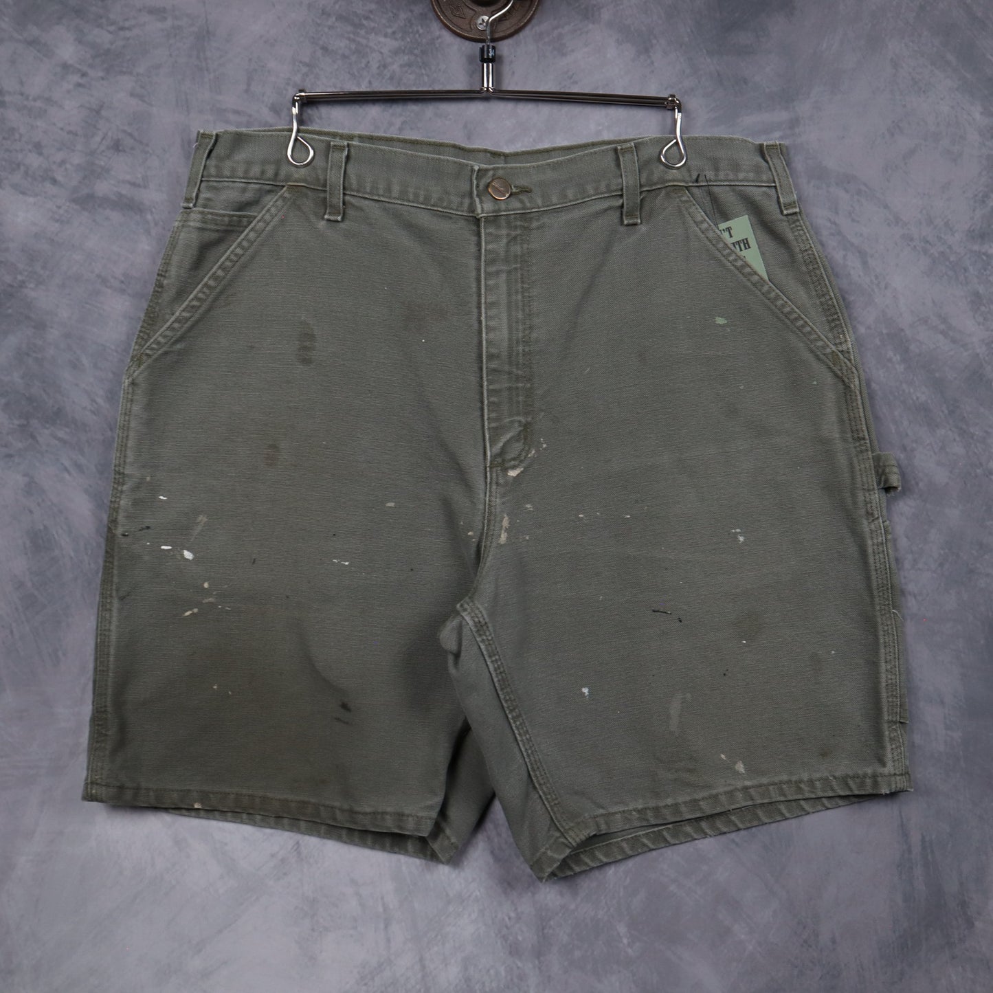 00s Moss Green Carhartt Painted Carpenter Shorts 5171