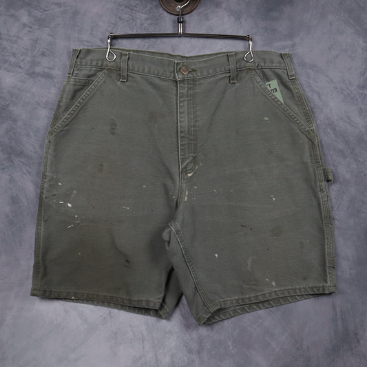 00s Moss Green Carhartt Painted Carpenter Shorts 5171