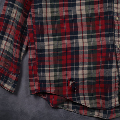 90s Red Chaps Ralph Lauren Plaid Flannel Shirt 4703