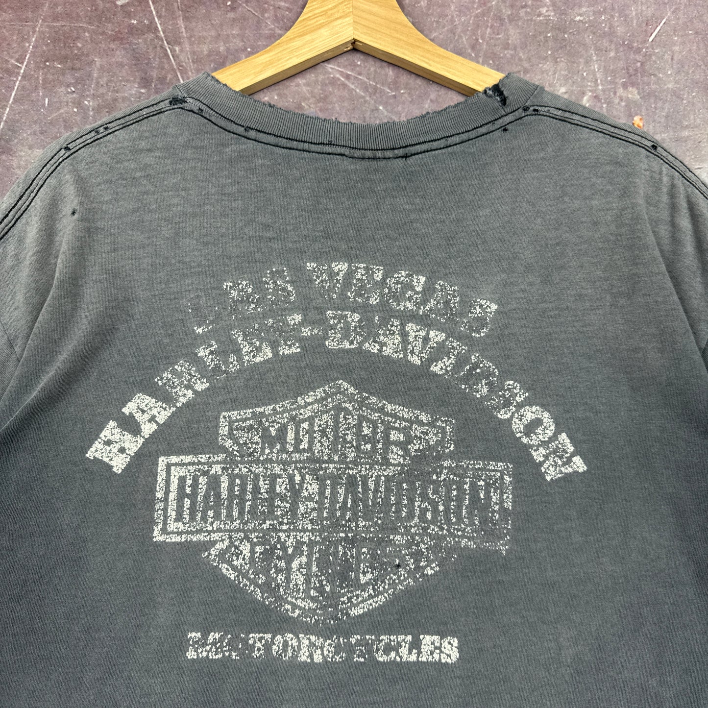 90s Faded Black Harley Davidson Shirt 3214