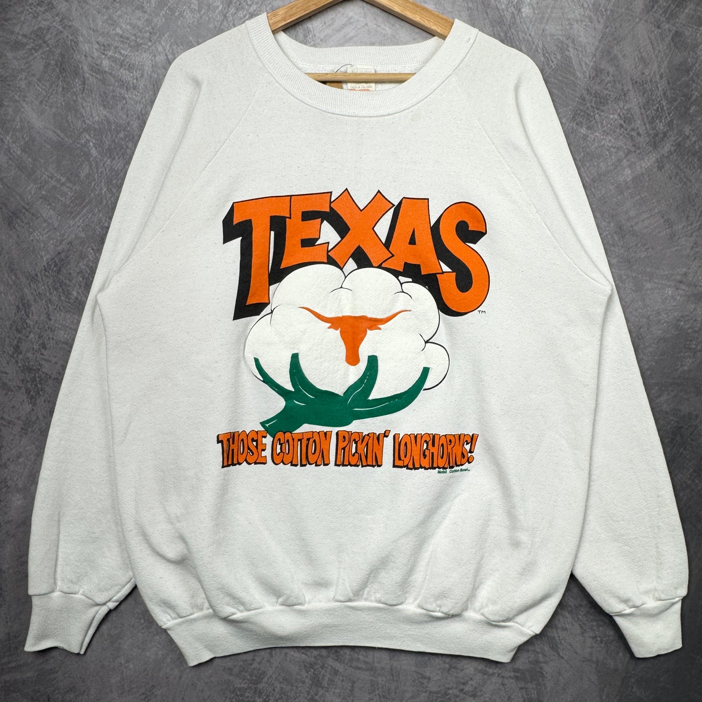 1991 White Cotton Bowl Texas Longhorns Crewneck Sweatshirt 4362
