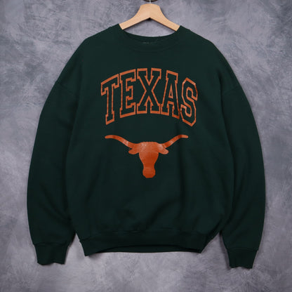 90s Green Texas Longhorns Crewneck Sweatshirt 5718