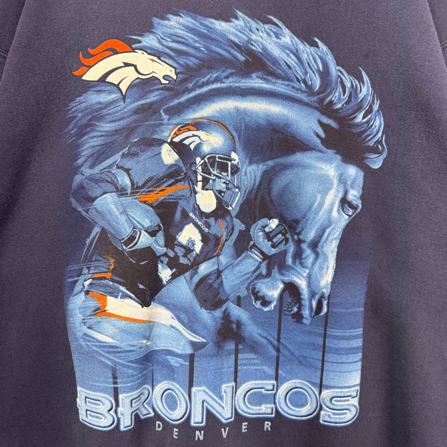 90s Blue Denver Broncos Crewneck Sweatshirt 4128
