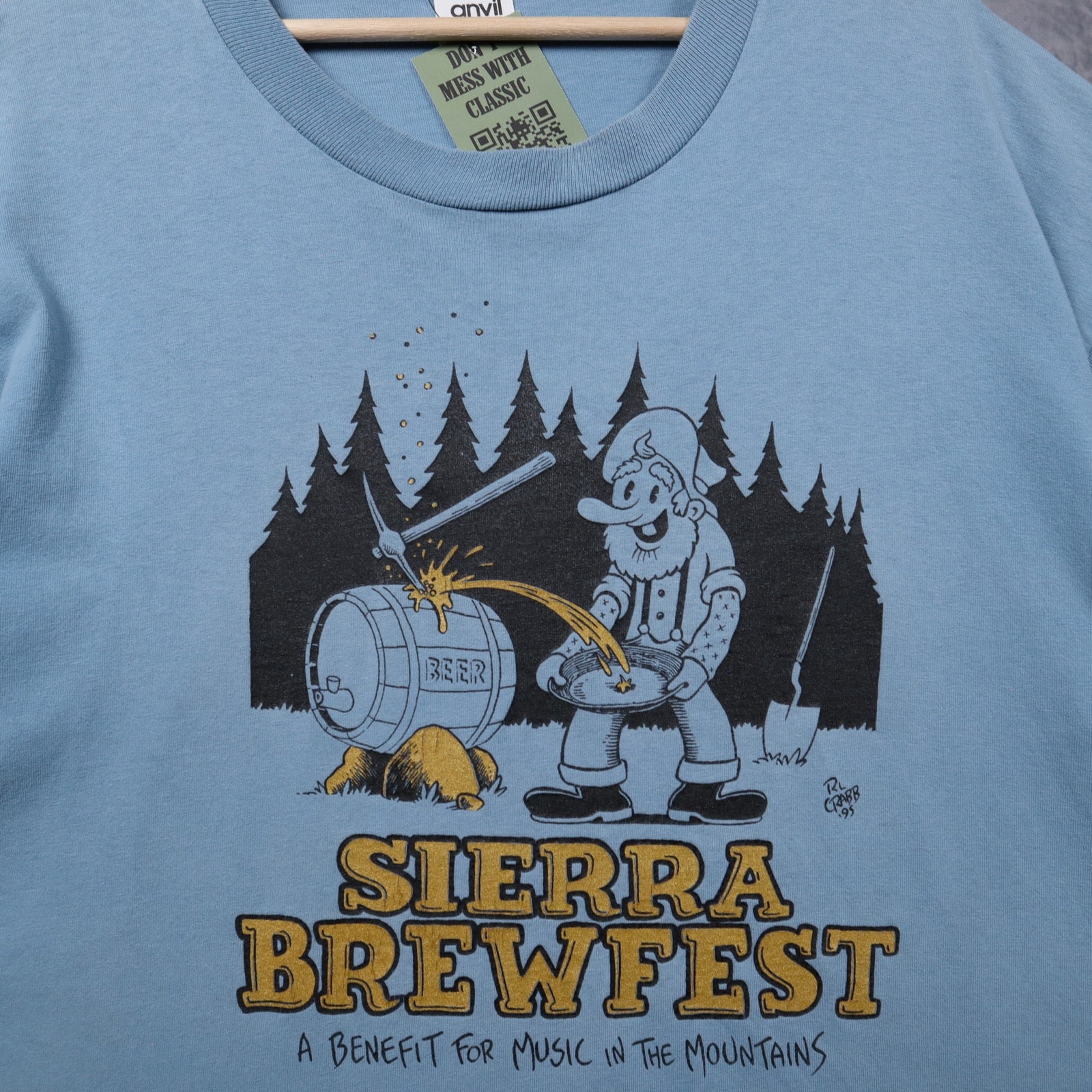 1995 Light Blue Sierra Brewfest Music in the Mountains Shirt 5422