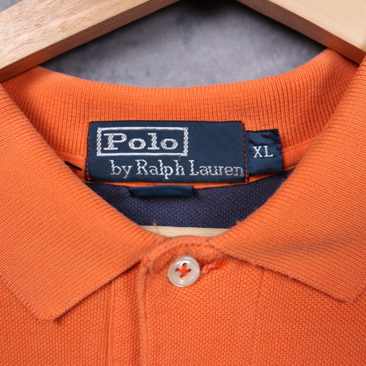 90s Orange Polo Ralph Lauren Striped Long Sleeve Polo Shirt 5466