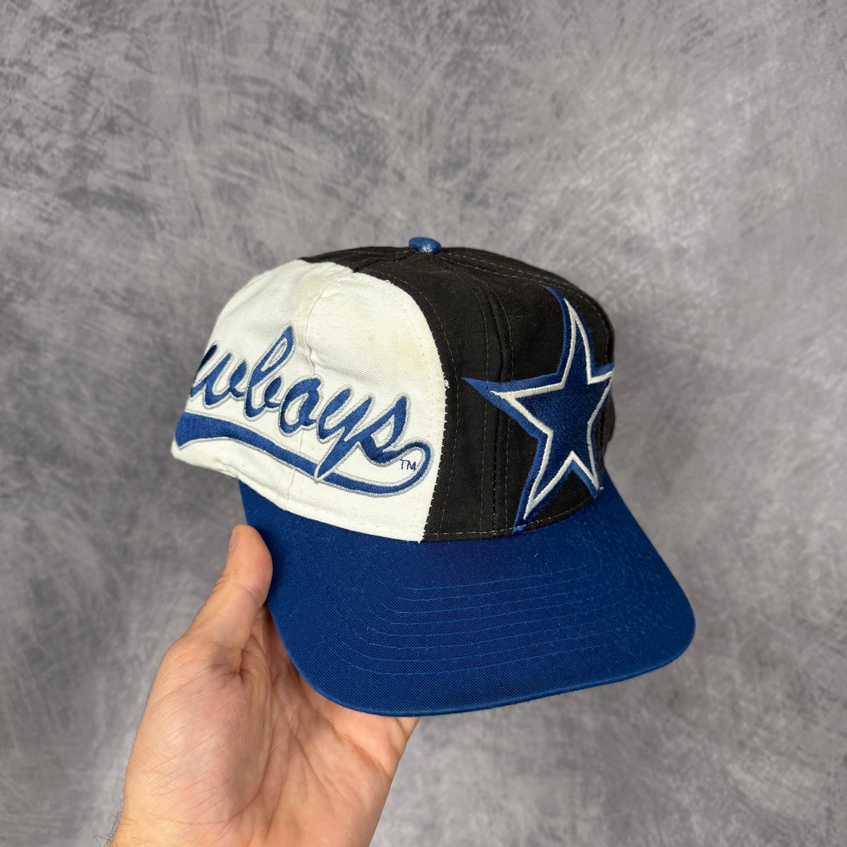 90s Black Dallas Cowboys Logo Athletic Snapback Hat 6873