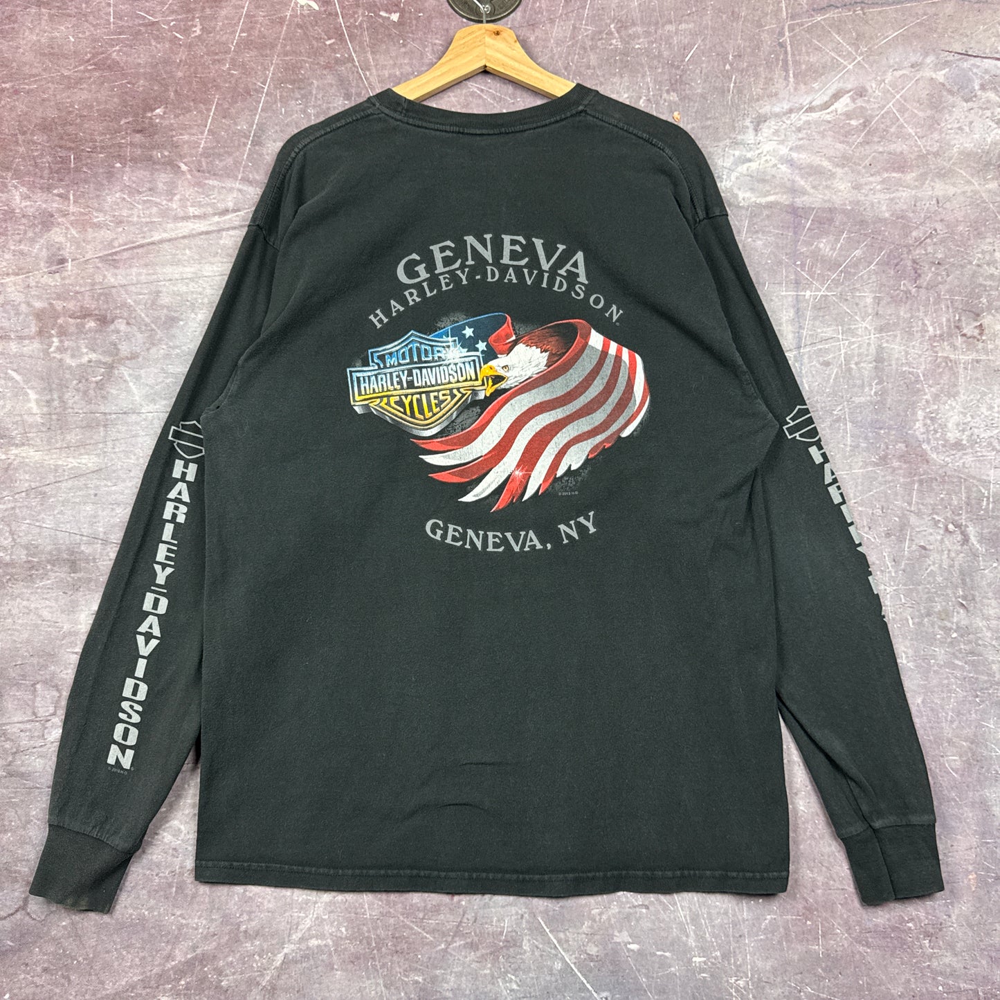 00s Black Harley Davidson Long Sleeve Shirt 3039