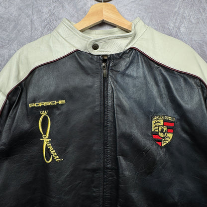 90s Black Porsche Leather Jacket 4031