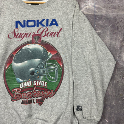 1998 Light Gray Starter Ohio State Buckeyes Nokia Suger Bowl Crewneck Sweatshirt L 0046