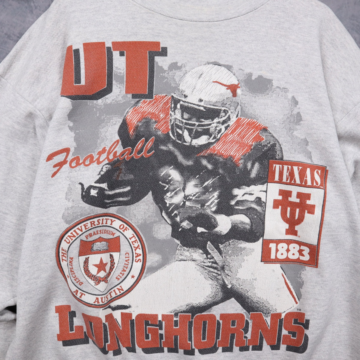 90s Grey UT Longhorns Football Crewneck Sweatshirt 5695