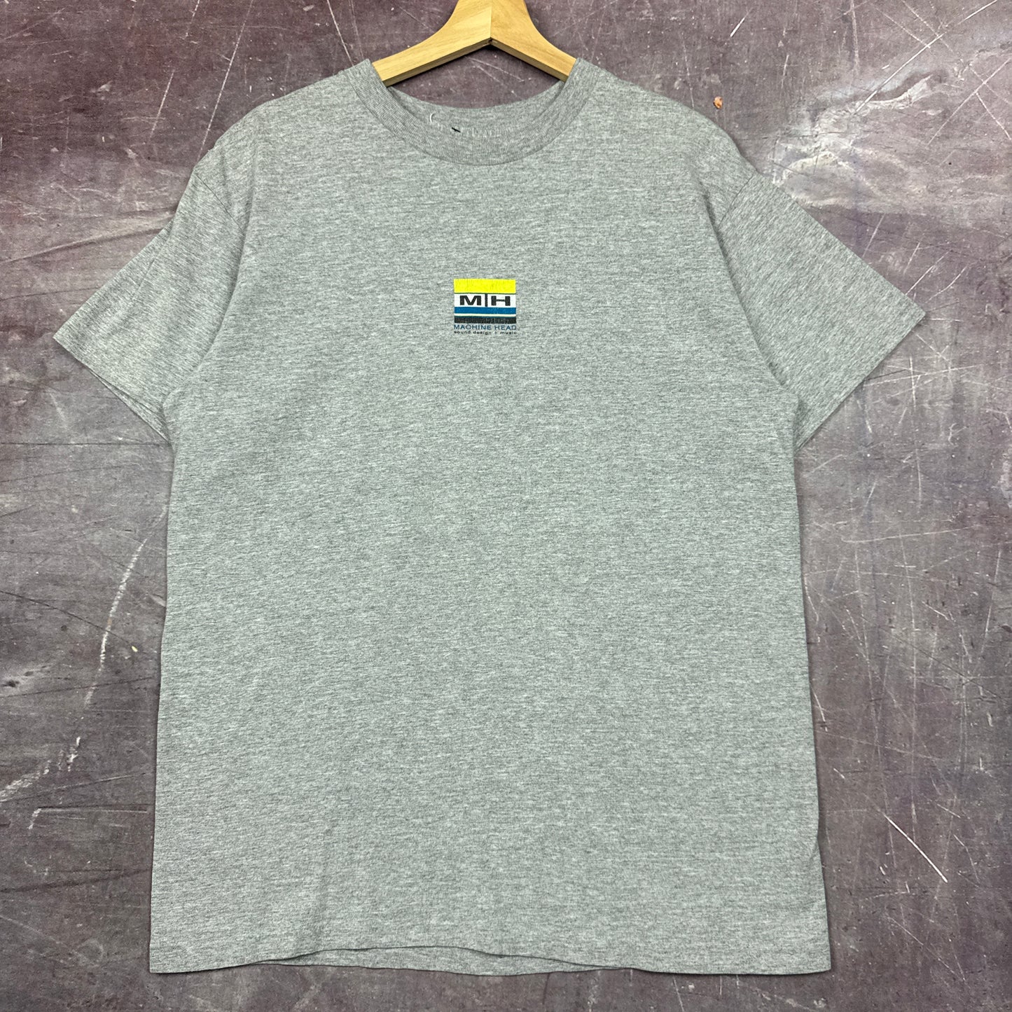 90s Heather Gray Machine Head Sound Design + Music Graphic Shirt M 2908