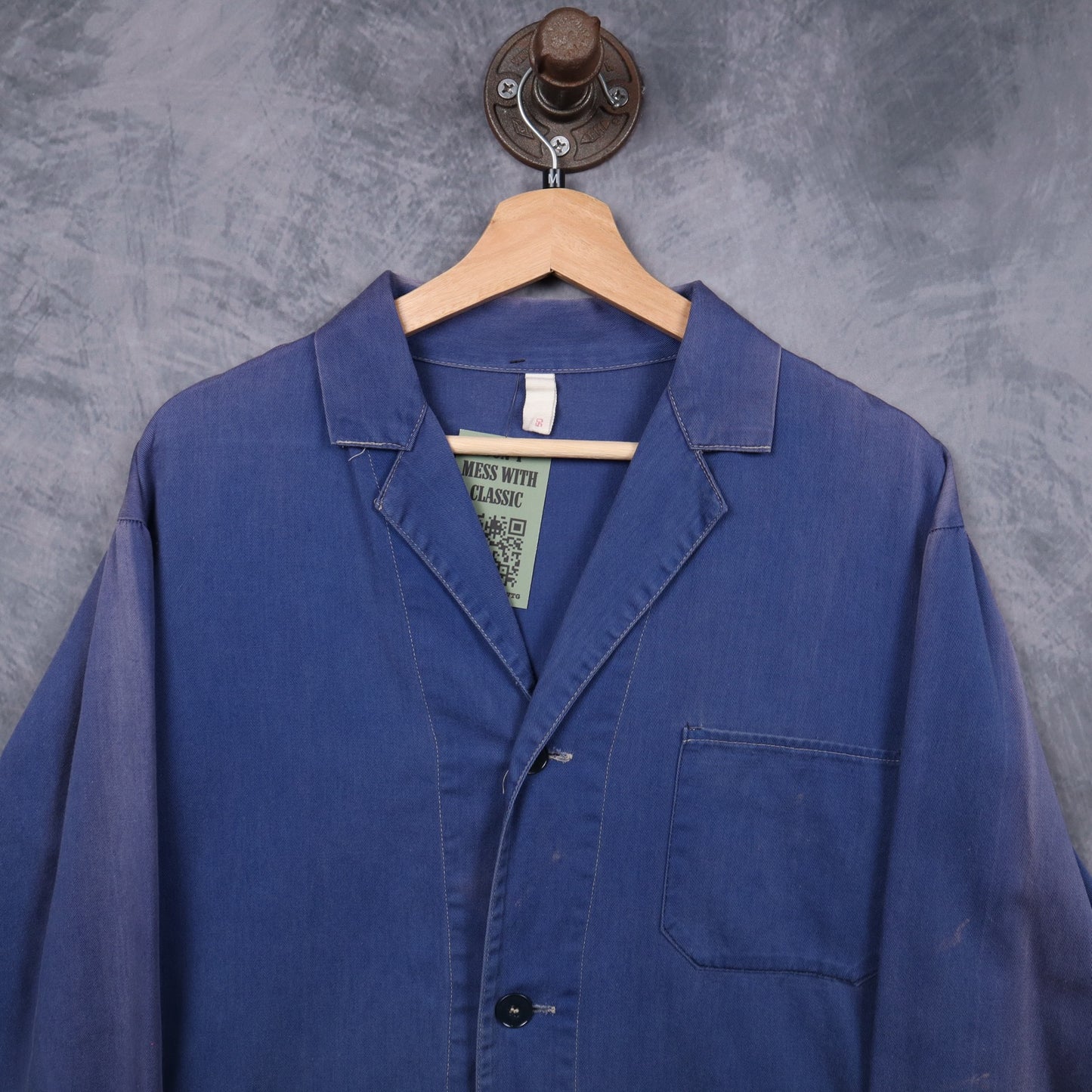 70s Faded Blue French Workwear Chore Coat 5080