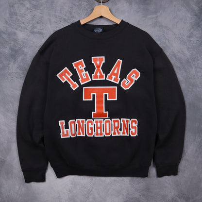 90s Black Texas Longhorns Crewneck Sweatshirt 5707