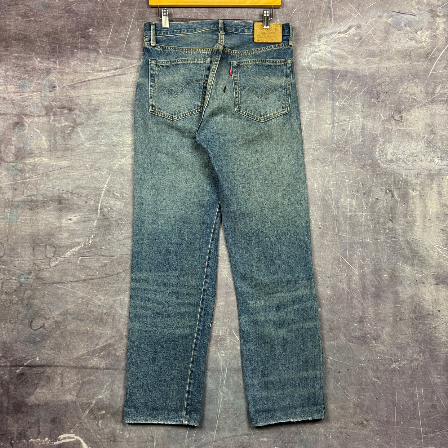 Early 00s Dark Wash Repaired Patwork Redline Selvedge LCV Levi's 501Z XX Denim Jeans 30x30 0811