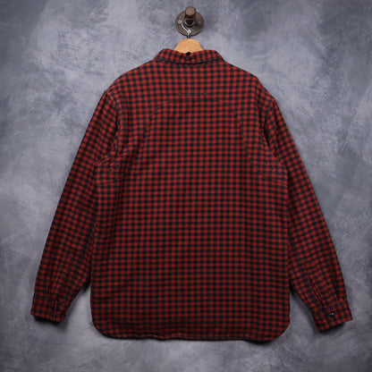 00s Red RRL Ralph Lauren Buffalo Check Two Ply Thick Flannel 5486