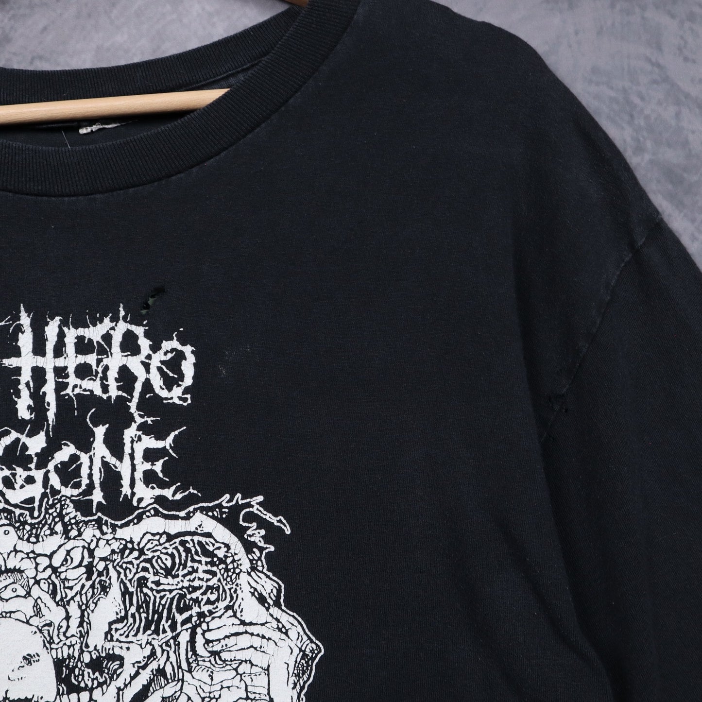 00s Black His Hero Is Gone Skin Feast Shirt 4977