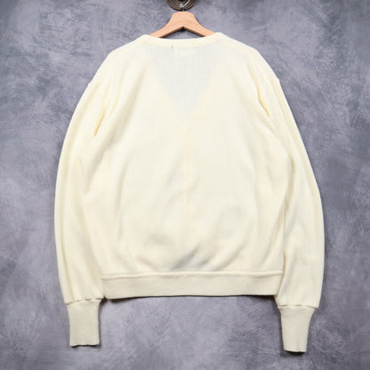 90s Cream Izod Crest Knit Cardigan 4821