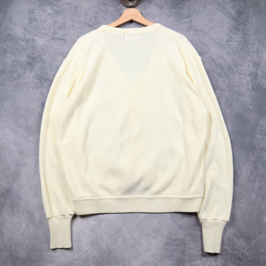 90s Cream Izod Crest Knit Cardigan 4821