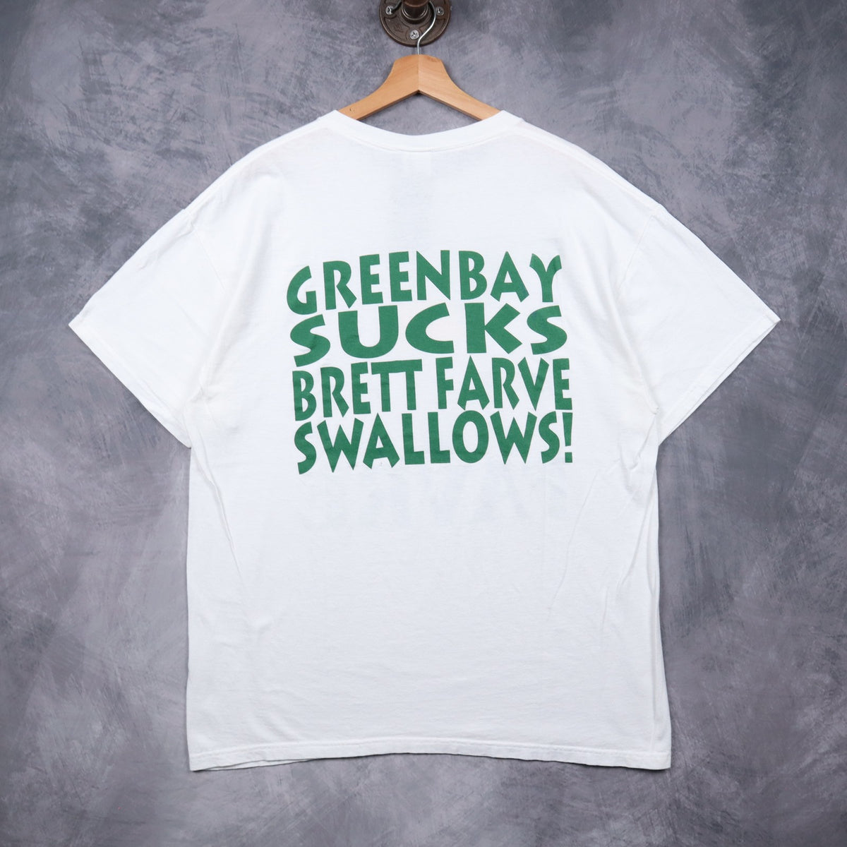 90s White Fuck Favre Cheese Head Shirt 6693