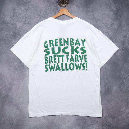 90s White Fuck Favre Cheese Head Shirt 6693