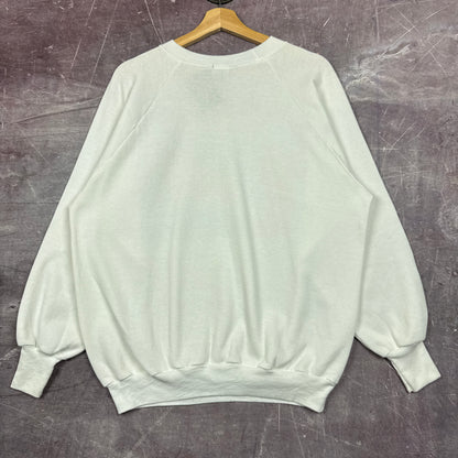 1987 White Whitney Houston Moment of Truth World Tour Graphic Crewneck Sweatshirt L 2916