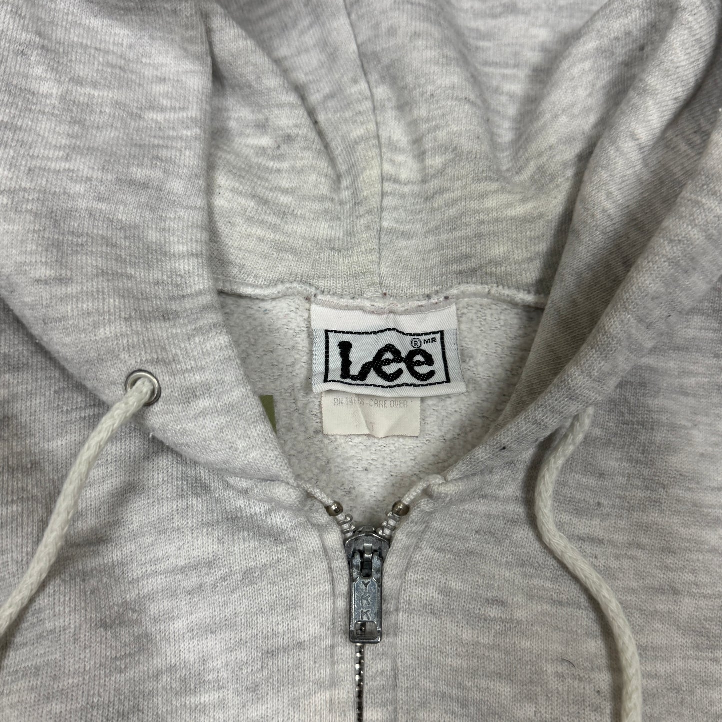 90s Light Gray Lee Blank Essential Zip Up Hoodie MT AU52