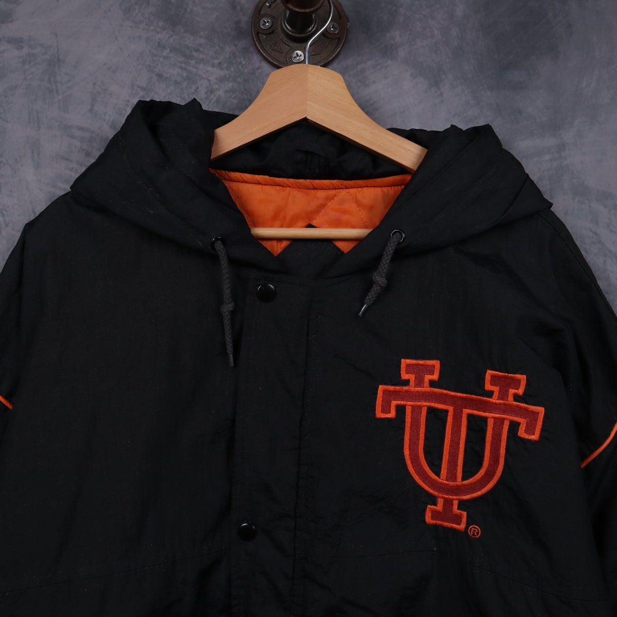 90s Black Texas Longhorns Hooded Jacket 5920