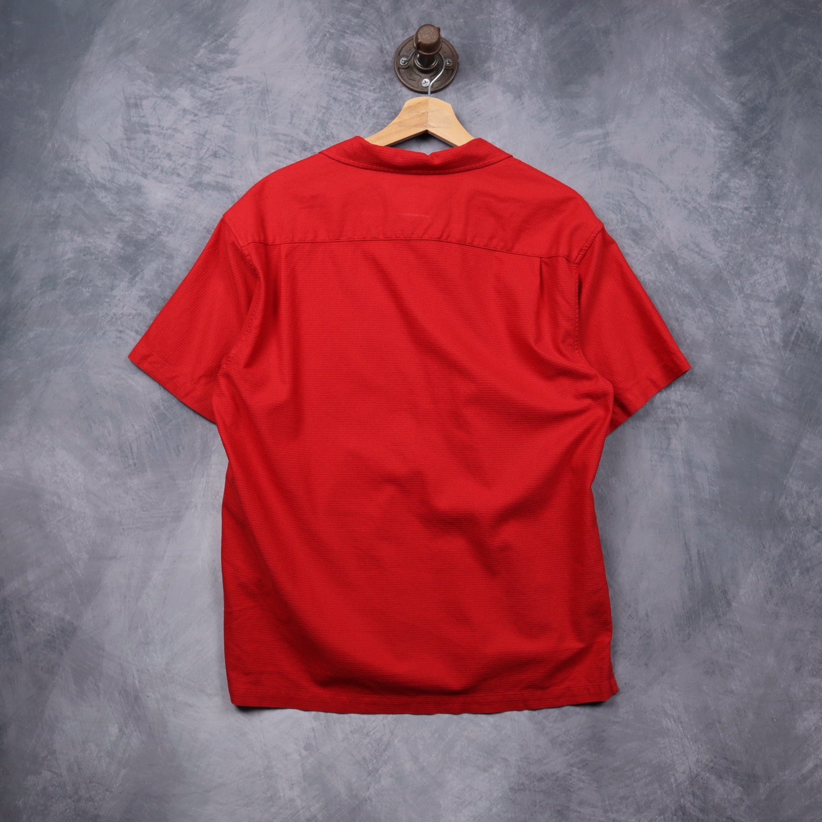 Early 2000s Red Supreme Camp Collar Button Up Shirt 5607