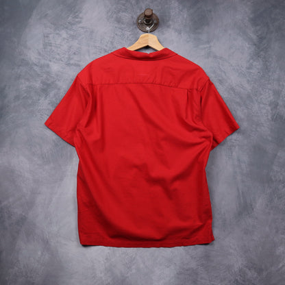 Early 2000s Red Supreme Camp Collar Button Up Shirt 5607