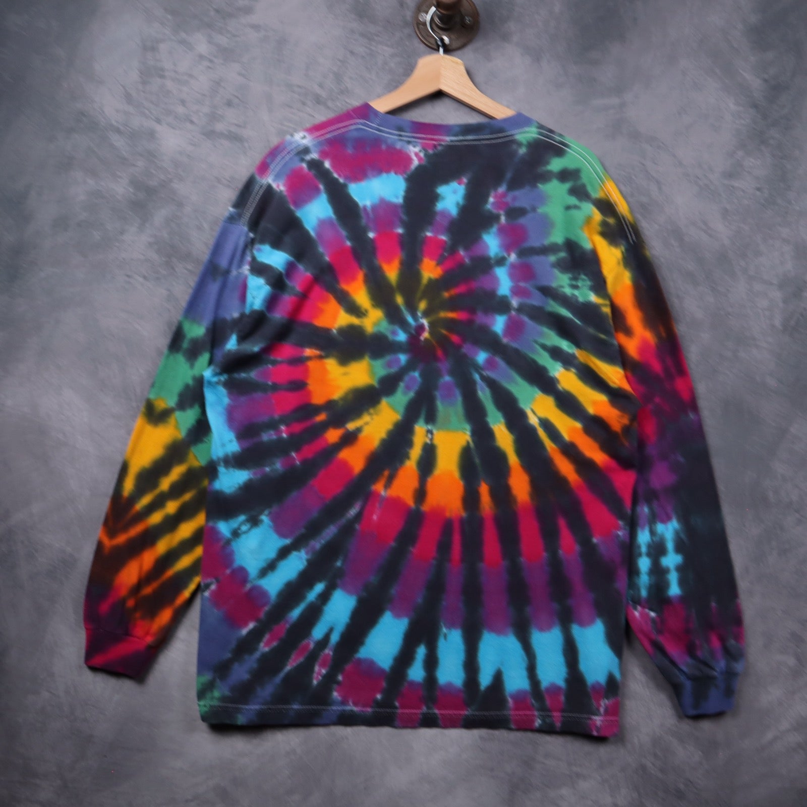 Y2K Rainbow Spiral Tie Dye Long Sleeve Shirt 5416
