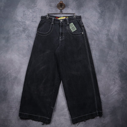 00s Faded Black JNCO Barrel Caliber 26 Wide Leg Jeans 5085