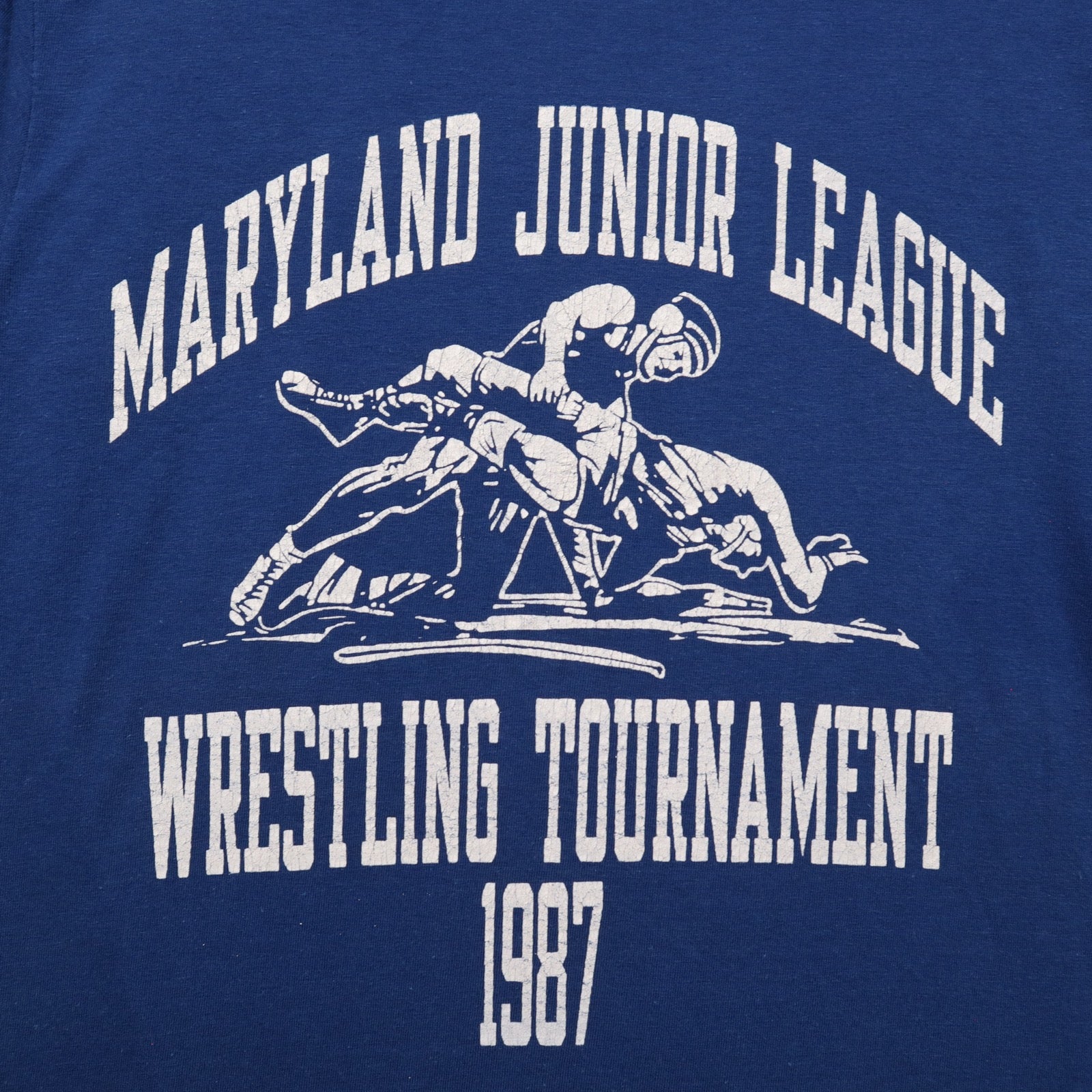 1987 Blue Maryland Junior League Wrestling Tournament Champion Shirt 5580
