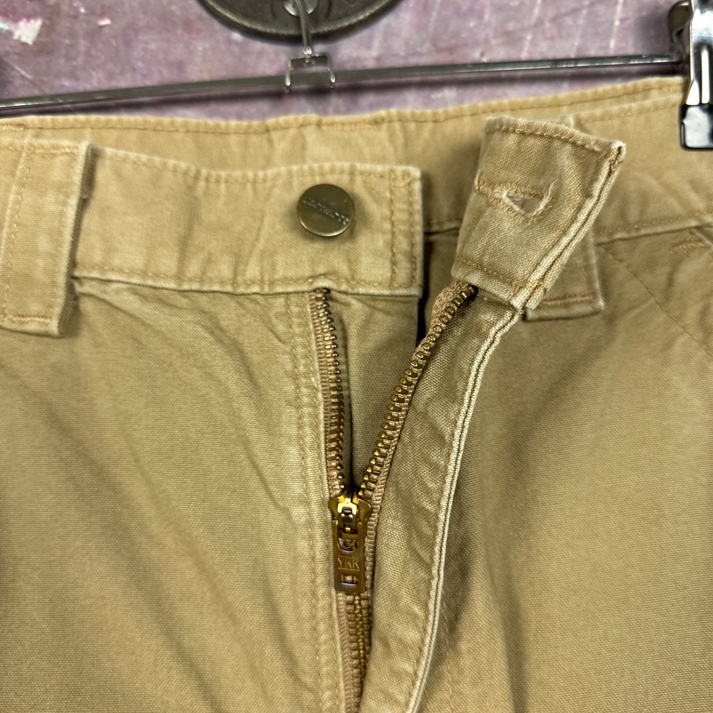 Early 00s Tan Brown Baggy Carhartt Carpenter Work Shorts 29x11 AZ26