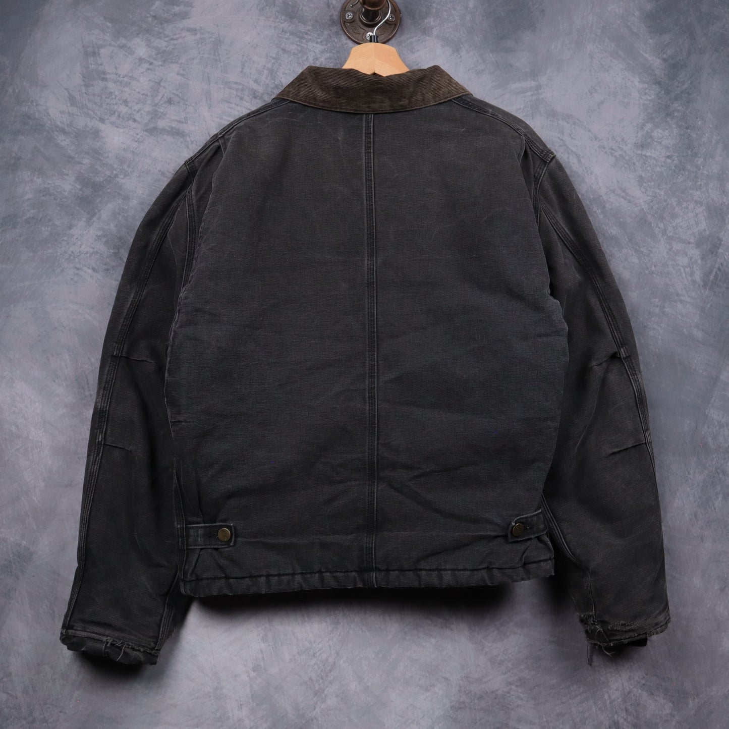 90s Faded Black Carhartt Cropped Arctic Work Jacket 4813