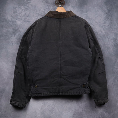 90s Faded Black Carhartt Cropped Arctic Work Jacket 4813