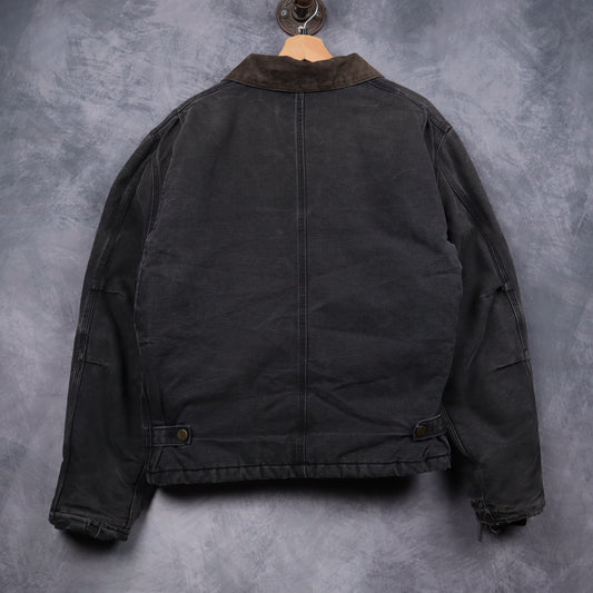 90s Faded Black Carhartt Cropped Arctic Work Jacket 4813