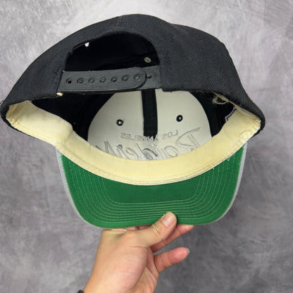 90s Black Los Angeles Raiders Single Line Script Hat 4302