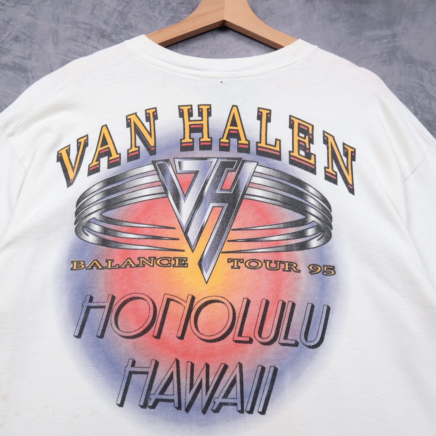 1995 White Van Halen Balance Tour Honolulu Hawaii Shirt 4954