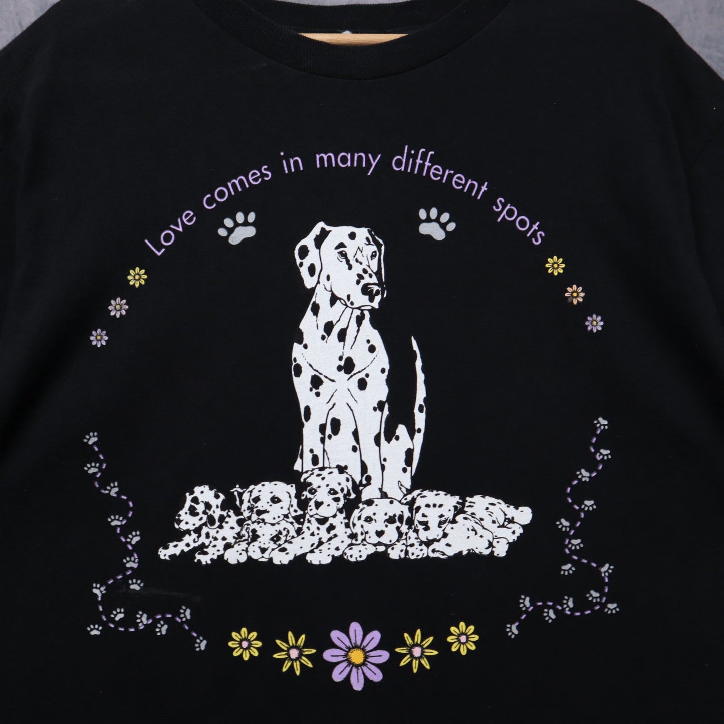 90s Black Dalmatian 'Love Comes In Many Different Spots' Shirt 5437