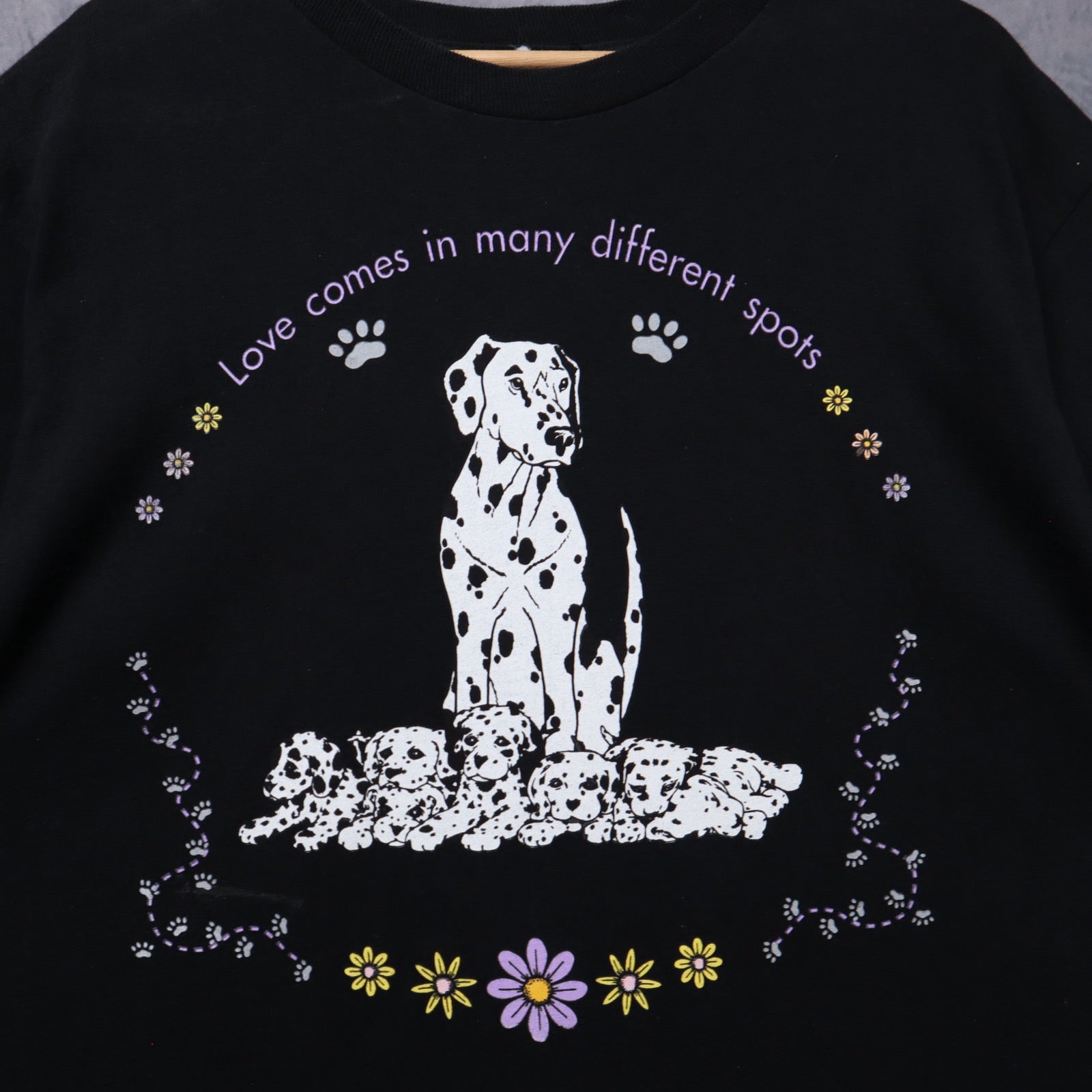 90s Black Dalmatian 'Love Comes In Many Different Spots' Shirt 5437